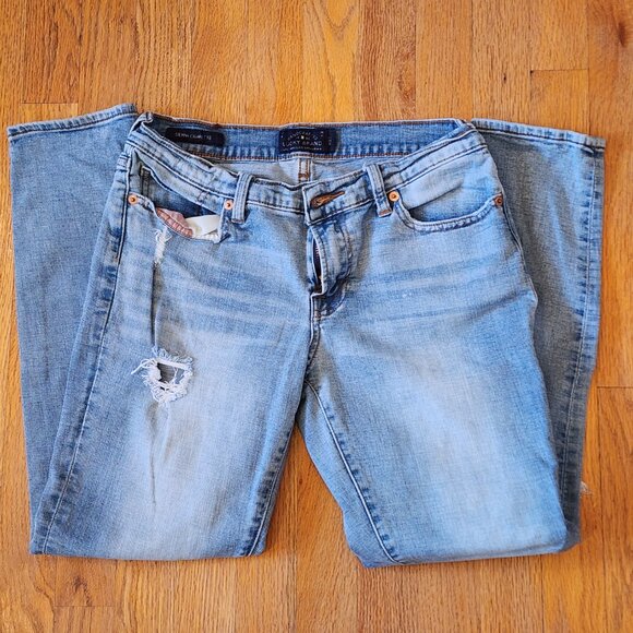 Lucky Brand Sienna Cigarette Light Washed Distressed Skinny Jean Size 4/27 - Picture 1 of 8
